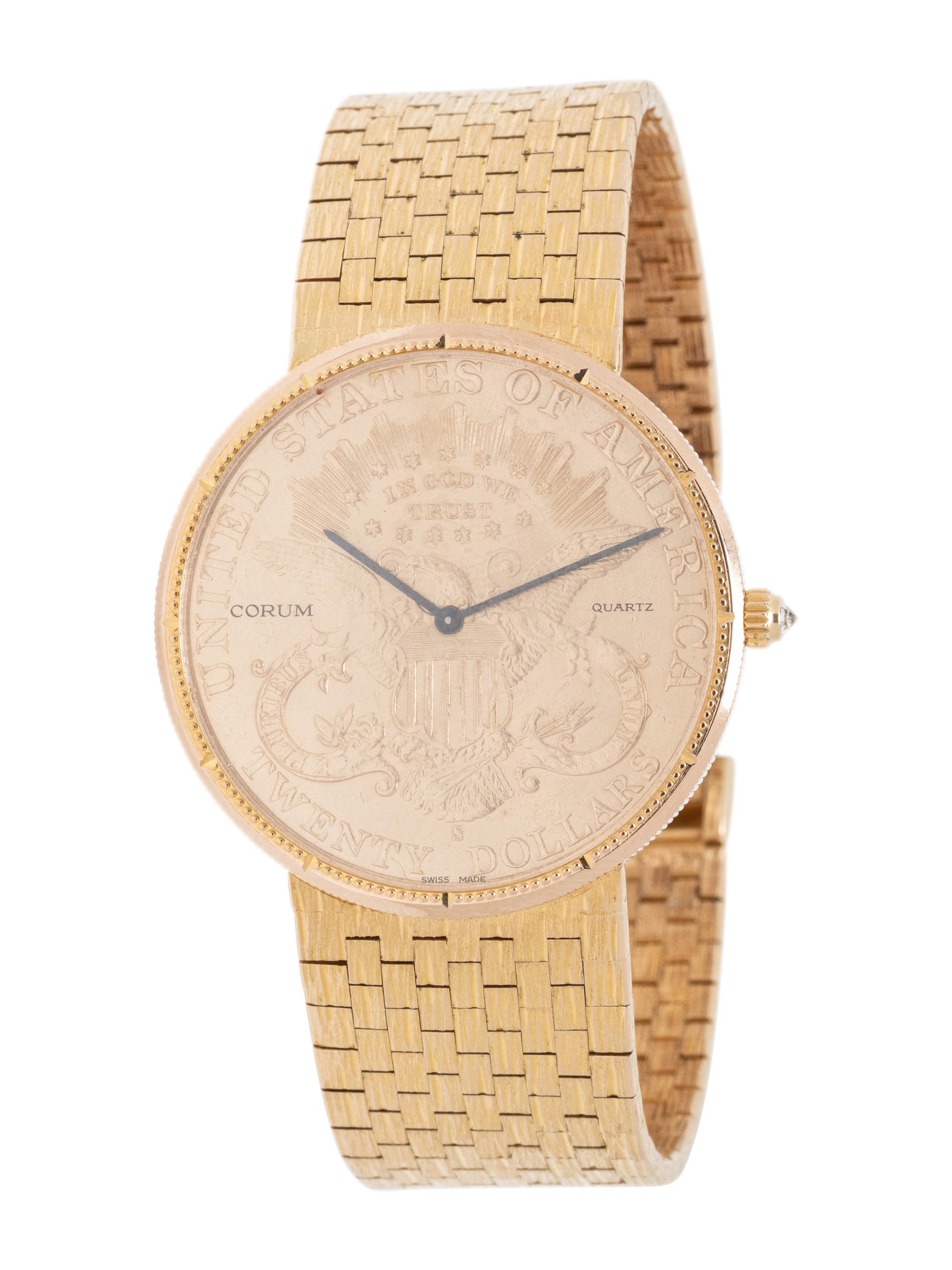 CORUM, 18K YELLOW GOLD COIN WATCH