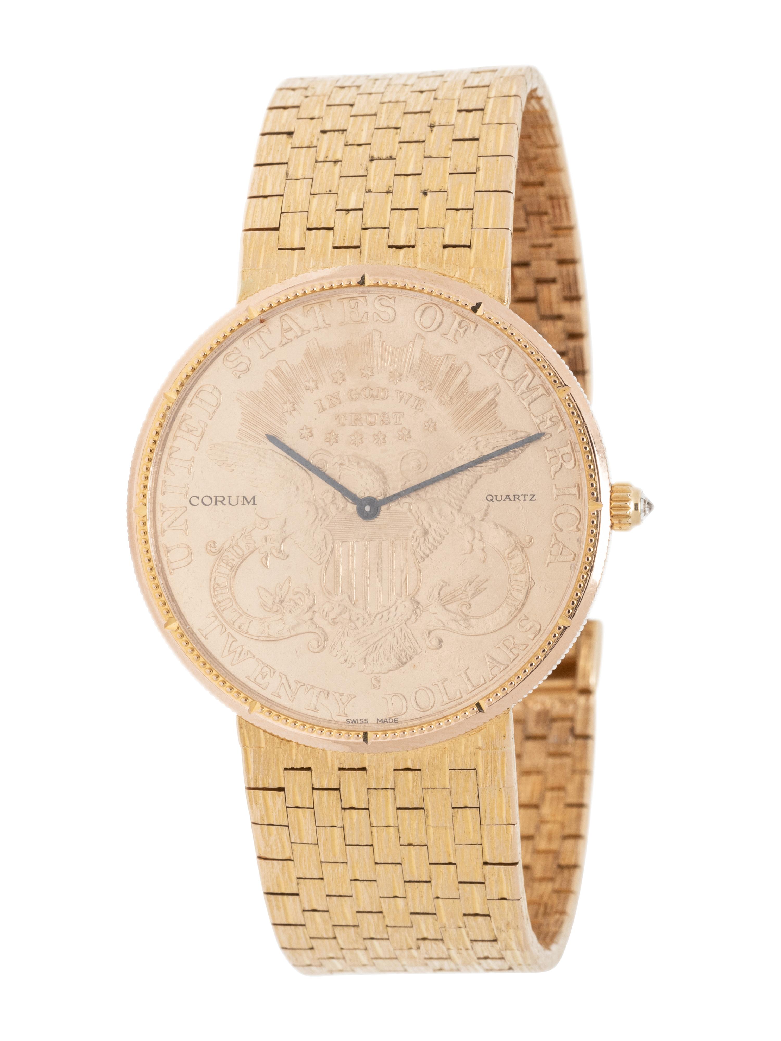 CORUM, 18K YELLOW GOLD COIN WATCH
