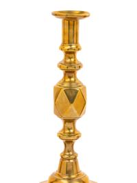 Three Pairs of English Brass Candlesticks