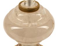 A Pair of Louis XVI Style Gilt Bronze and Rock Crystal Lamps