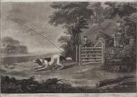 James SEYMOUR, after - Thomas BURFORD, engraver Image 10 1/4 x 14 1/4 inches. — The Setting Dog and Partridges