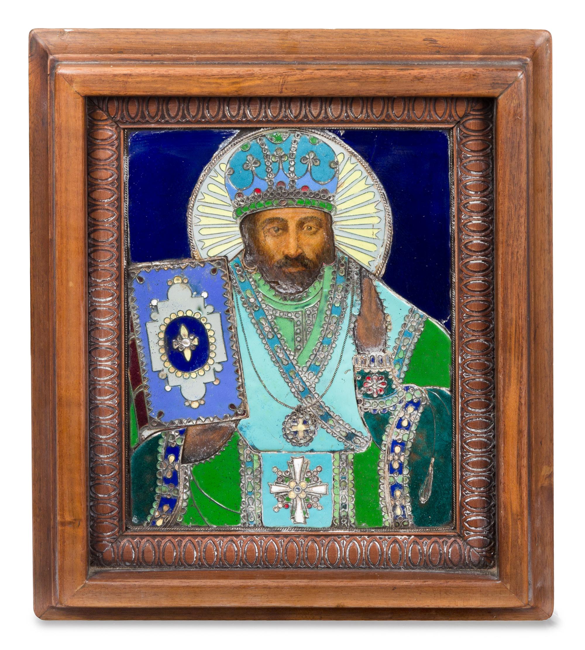 An Eastern European Enameled Plaque Height 10 1/2 x width 8 5/8 inches. — 19TH CENTURY