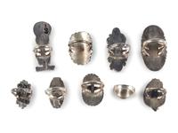 Navajo, Zuni, and Southwestern-style Silver Rings, with Inlay