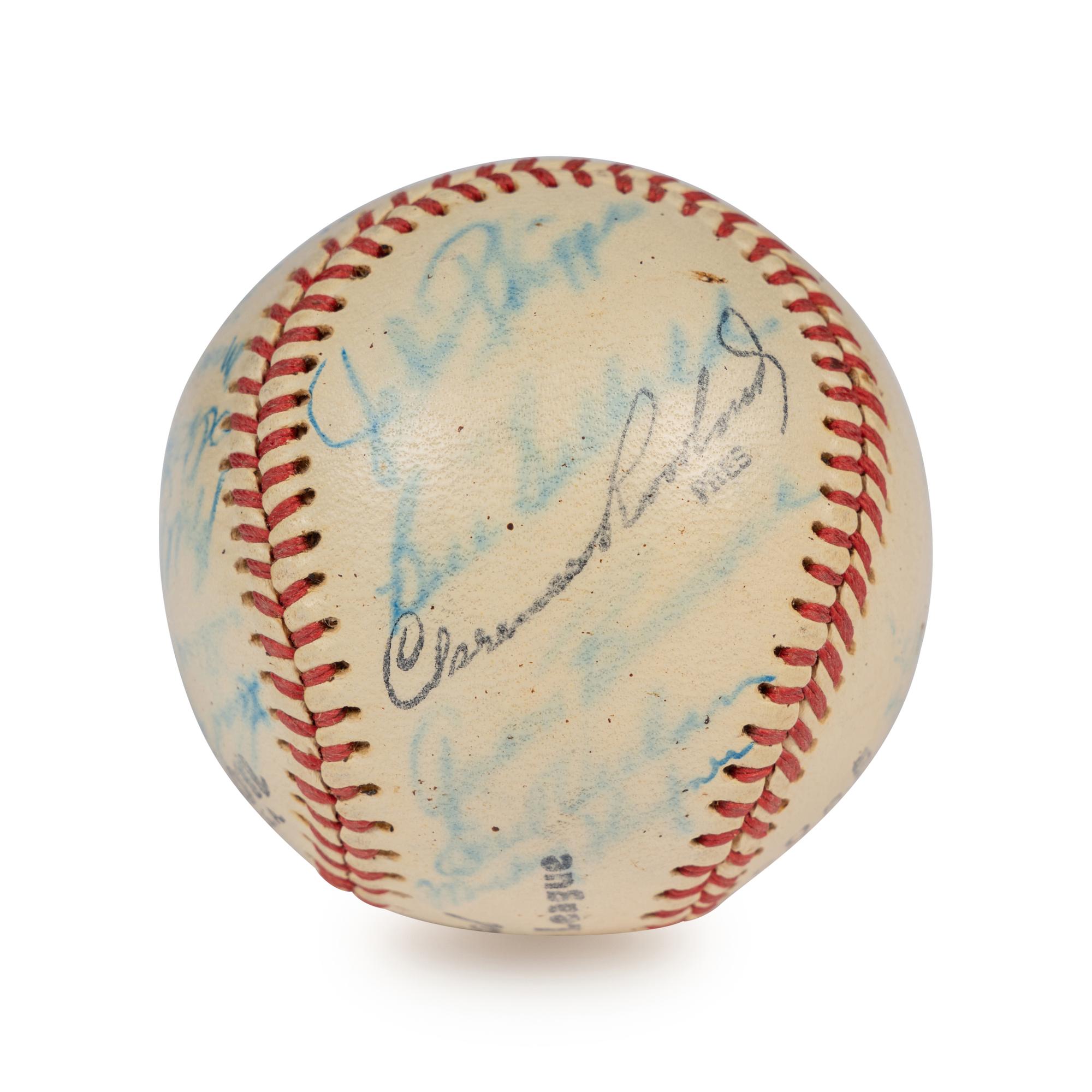 A 1951 Seattle Rainers Team Signed Autograph Baseball Featuring Rogers Hornsby (Beckett Authentication Services Letter),