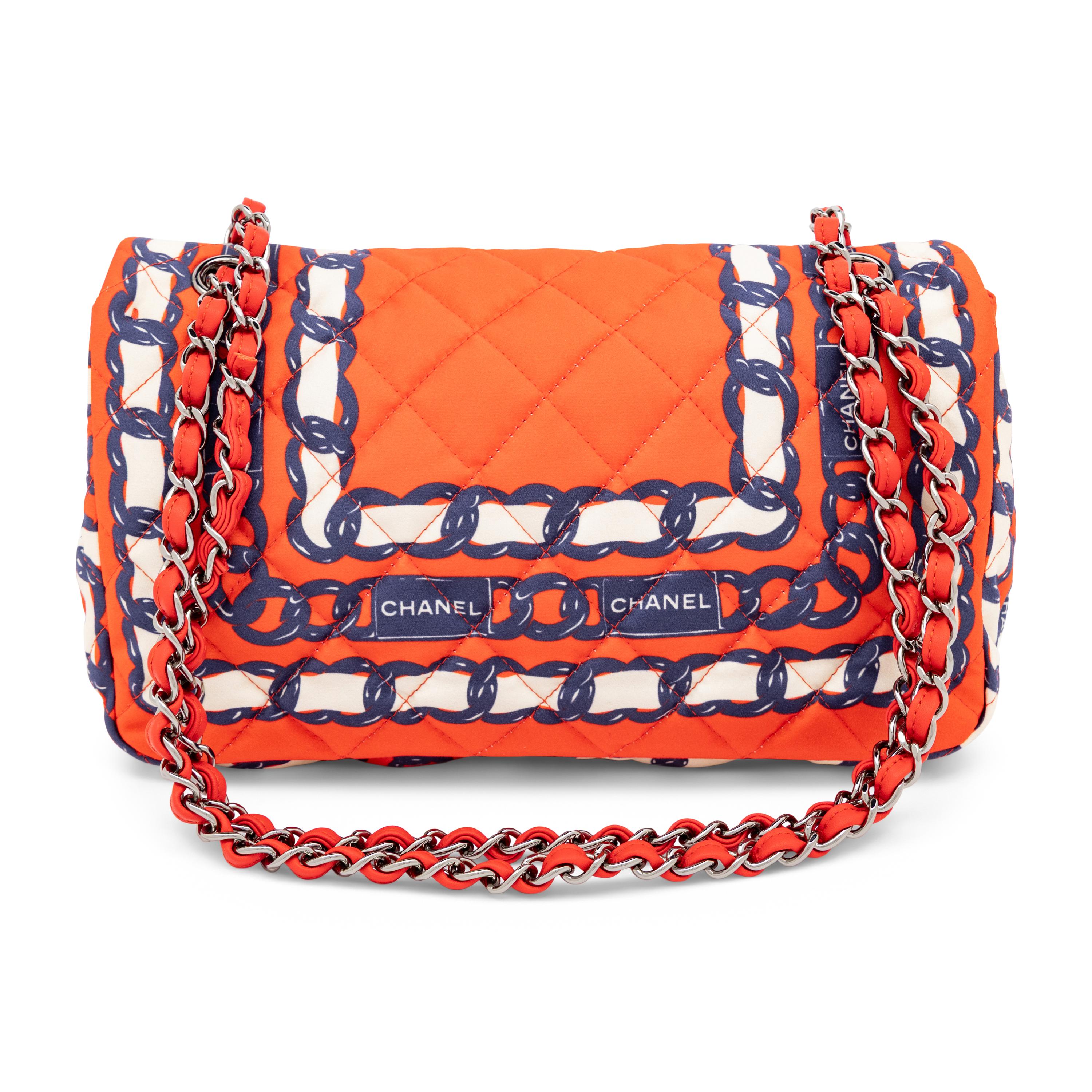 Chanel, Printed Silk Medium Classic Flap Bag