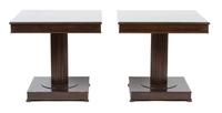 A Pair of Georgian Style III Mahogany Side Tables Height 30 x width 32 x depth 32 inches. — 20TH CENTURY