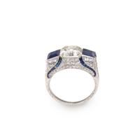 ART DECO, DIAMOND AND SAPPHIRE RING