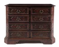 An Italian Walnut Secretary Chest Height 43 3/4 x width 56 1/2 x depth 22 1/2 inches. — 17TH/18TH CENTURY
