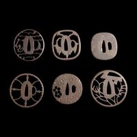 Six Japanese Mixed Metal Tsuba, Edo Period, 18th/19th century — 日本江戶時代 刀镡一組六件