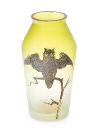 A Silver Overlay Glass Vase