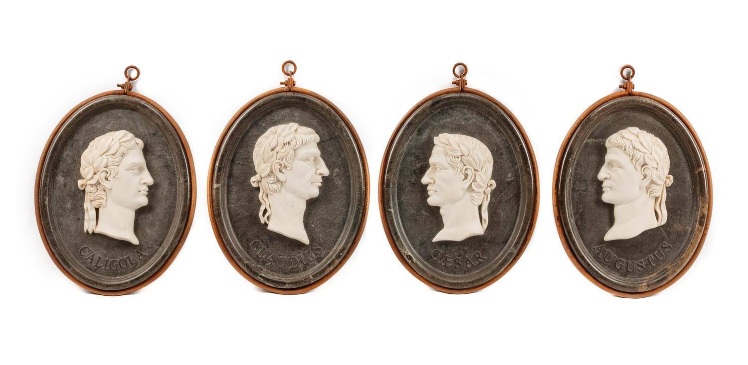 A Set of Four Italian Marble Relief Plaques