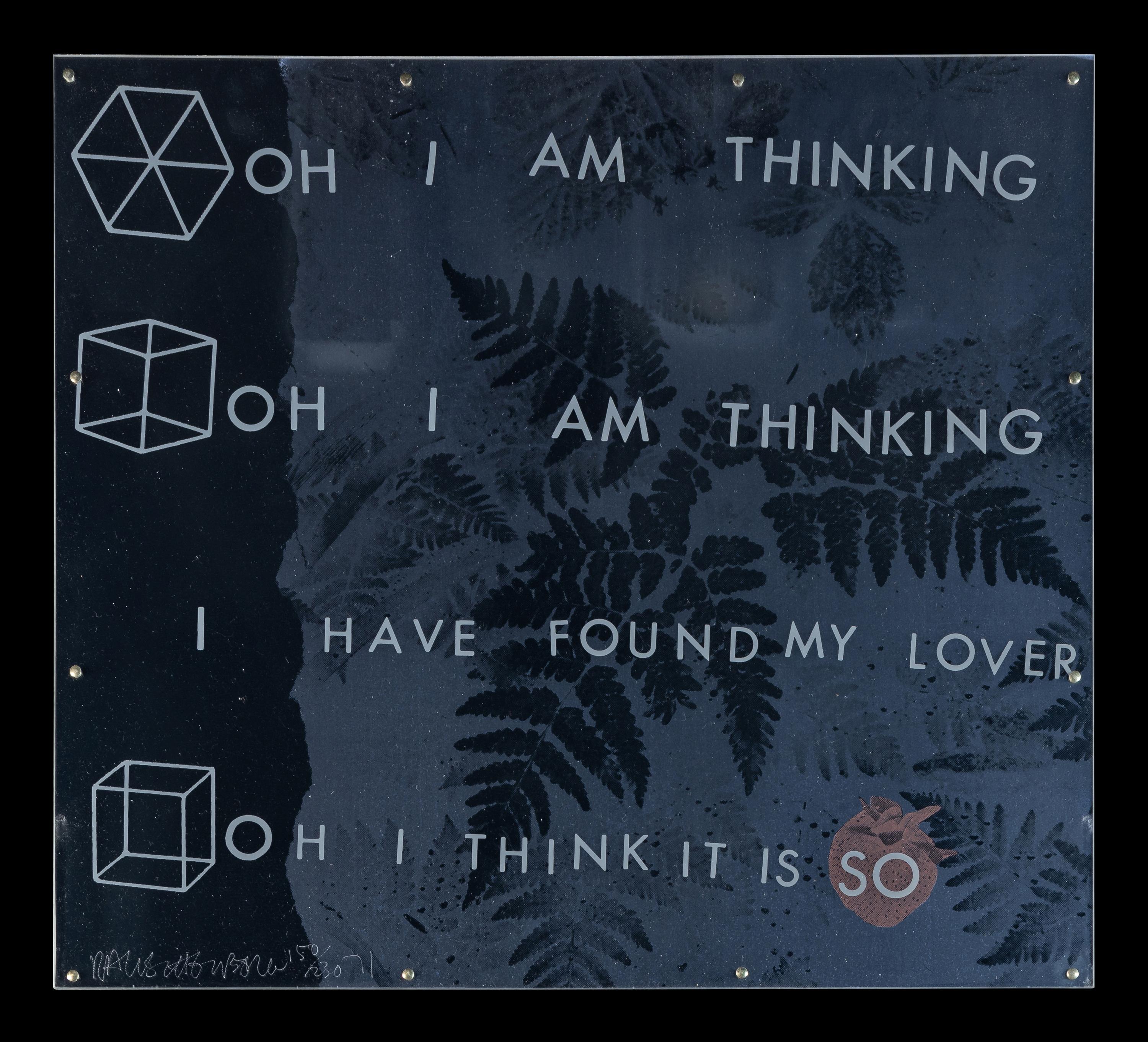 Opal Gospel (complete set of ten screenprints in colors on movable acrylic panels with the original Lucite base and screenprinted stainless steel cover), 1971