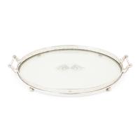 An American Silver Mounted Cut Glass Tray