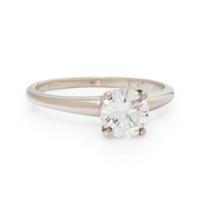 Diamond and White Gold Solitaire Ring