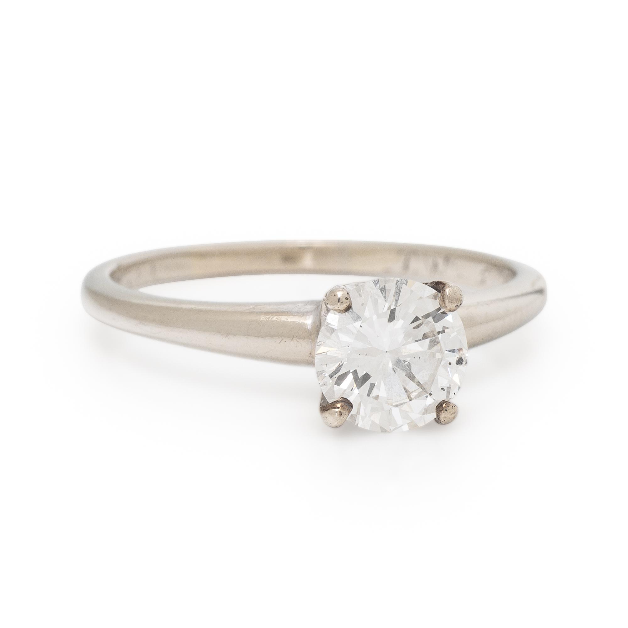 Diamond and White Gold Solitaire Ring