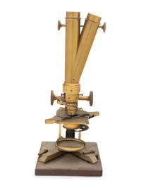 An English Brass Binocular Microscope