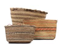 Three Northwest Coast Baskets Height of largest 10 1/4 x 16 inches.