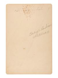 [NATIVE AMERICAN]. PARSONS, G.W., photographer. Cabinet card of two Osage subjects. Pawhuska, Indian Territory, n.d.