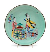 A Chinese Canton Enamel on Copper Plate