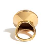 A Neoclassical Gold and Agate Cameo Finger Ring with a Bearded Male Portrait Head (Possibly Democritus) — '18k' engraved on the inside of the ring