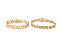 TWO YELLOW GOLD BRACELETS