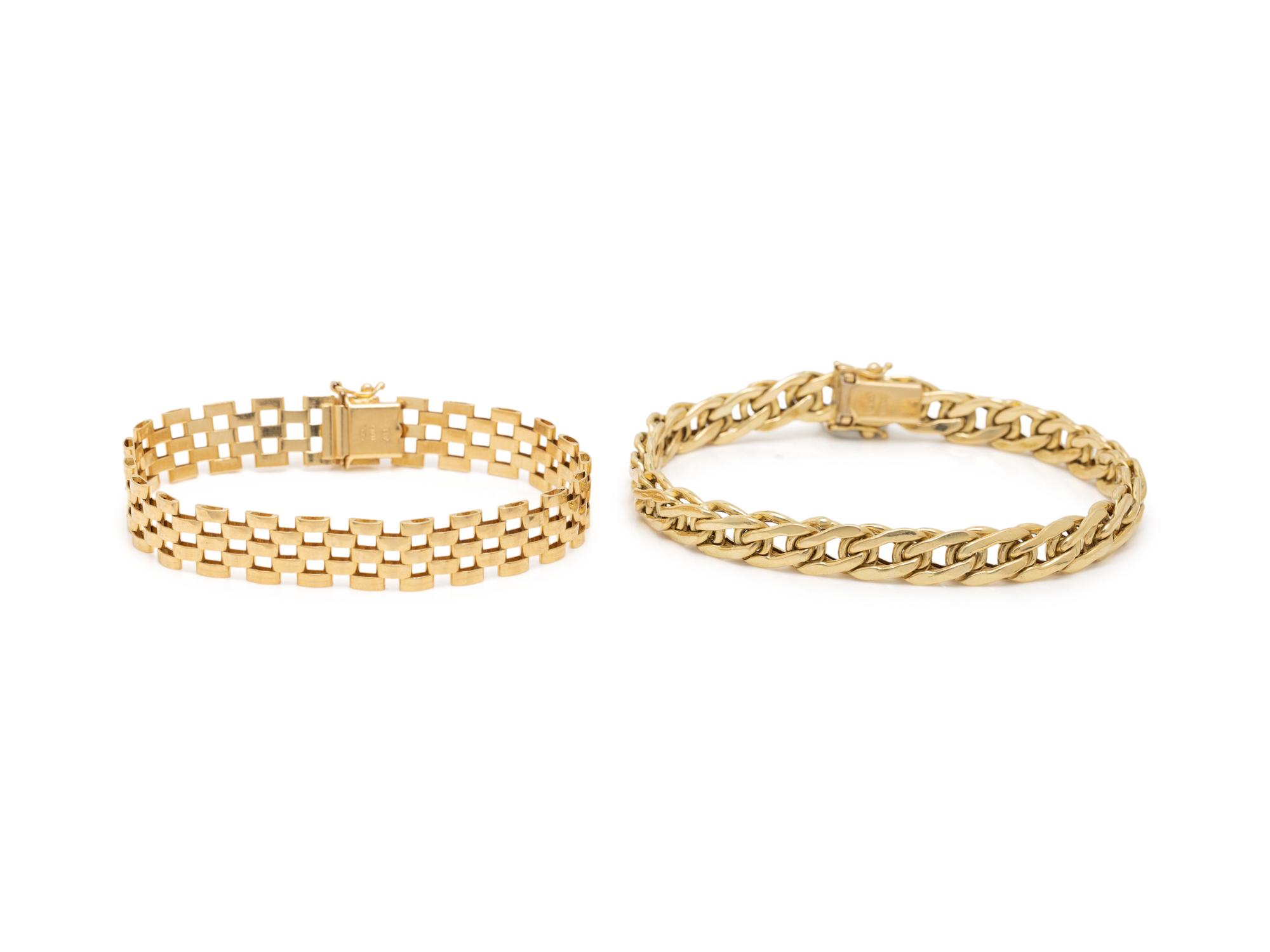 TWO YELLOW GOLD BRACELETS
