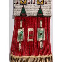Sioux Beaded Hide Tobacco Bag, with American Flags