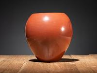 Redware Pottery Jar, with Bear Paws