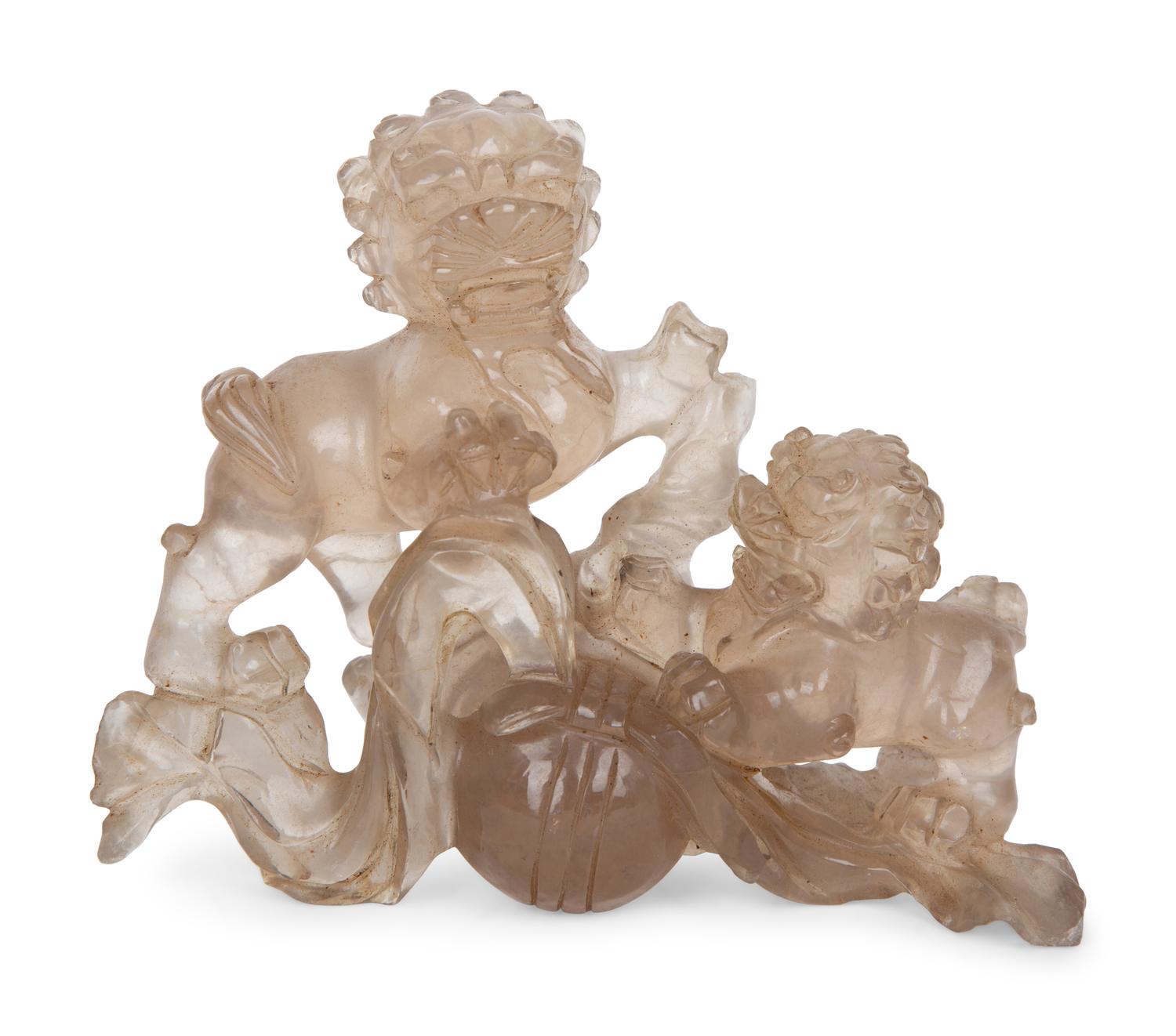 Two Chinese Smoky Quartz Figures — 20TH CENTURY