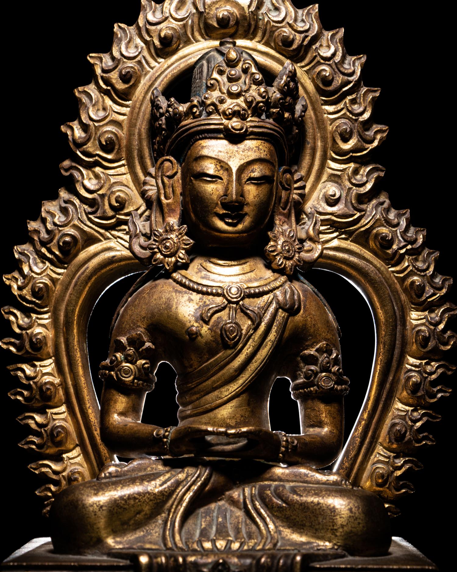 A Gilt Bronze Figure of Amitayus