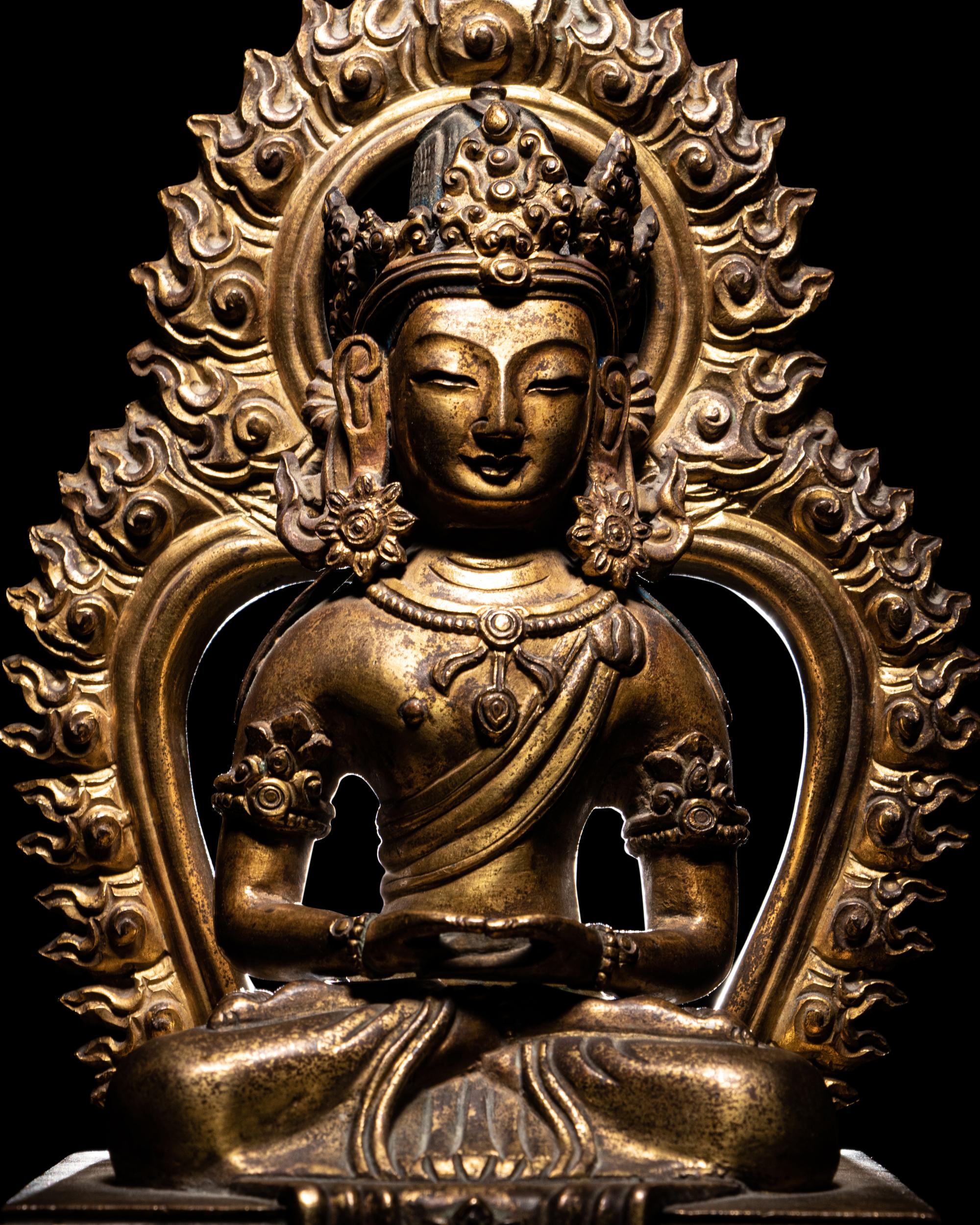 A Gilt Bronze Figure of Amitayus