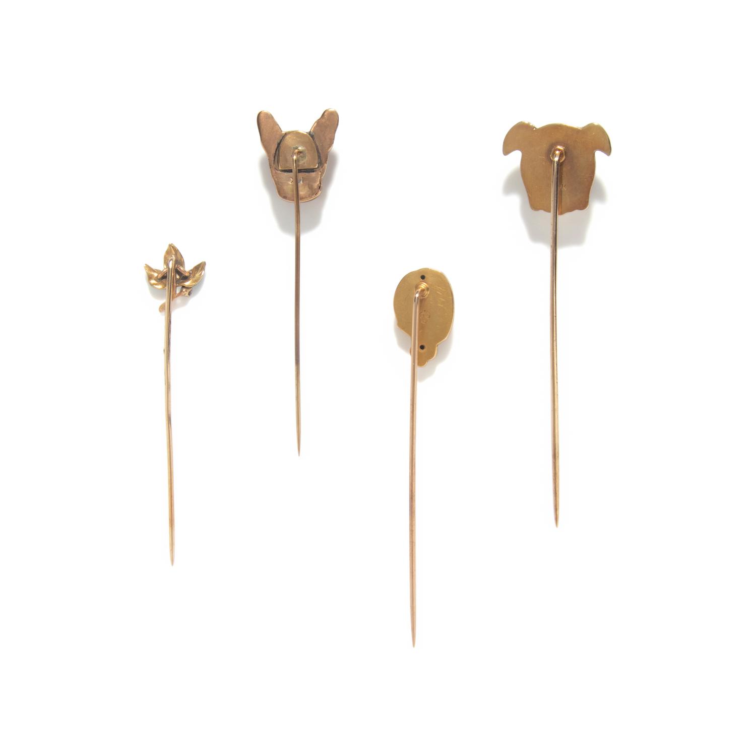 ANTIQUE, COLLECTION OF ENAMEL STICK PINS