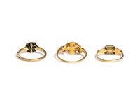RENAISSANCE REVIVAL, COLLECTION OF YELLOW GOLD RINGS