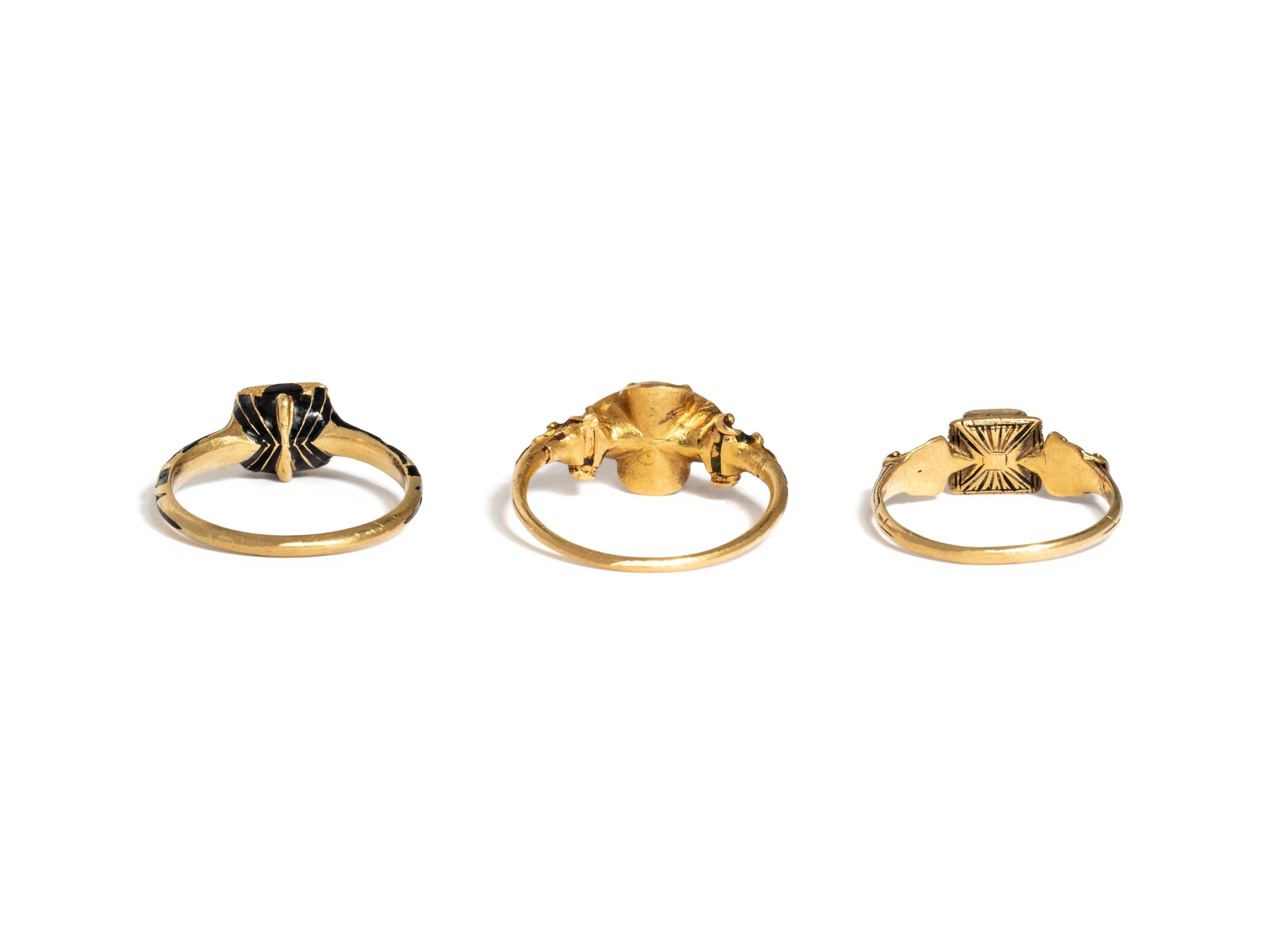 RENAISSANCE REVIVAL, COLLECTION OF YELLOW GOLD RINGS