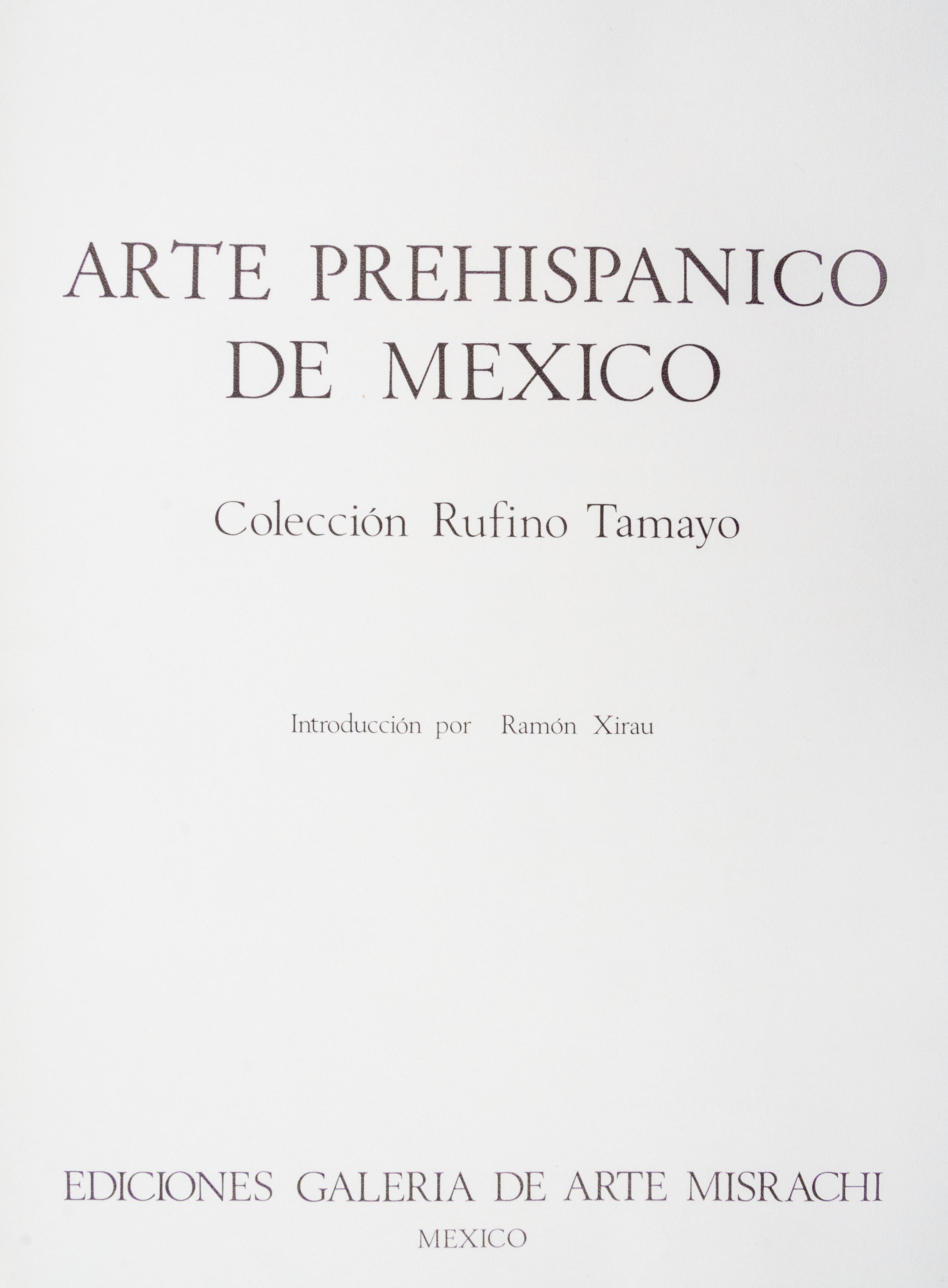 (TAMAYO, RUFINO) Arte Prehispanico de Mexico. Mexico City, 1973. Signed, limited, finely bound by Fernando Lopez Valencia.