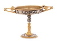 A French Gilt and Silvered Bronze Tazza by Henry Cahieux (French, active 19th Century)