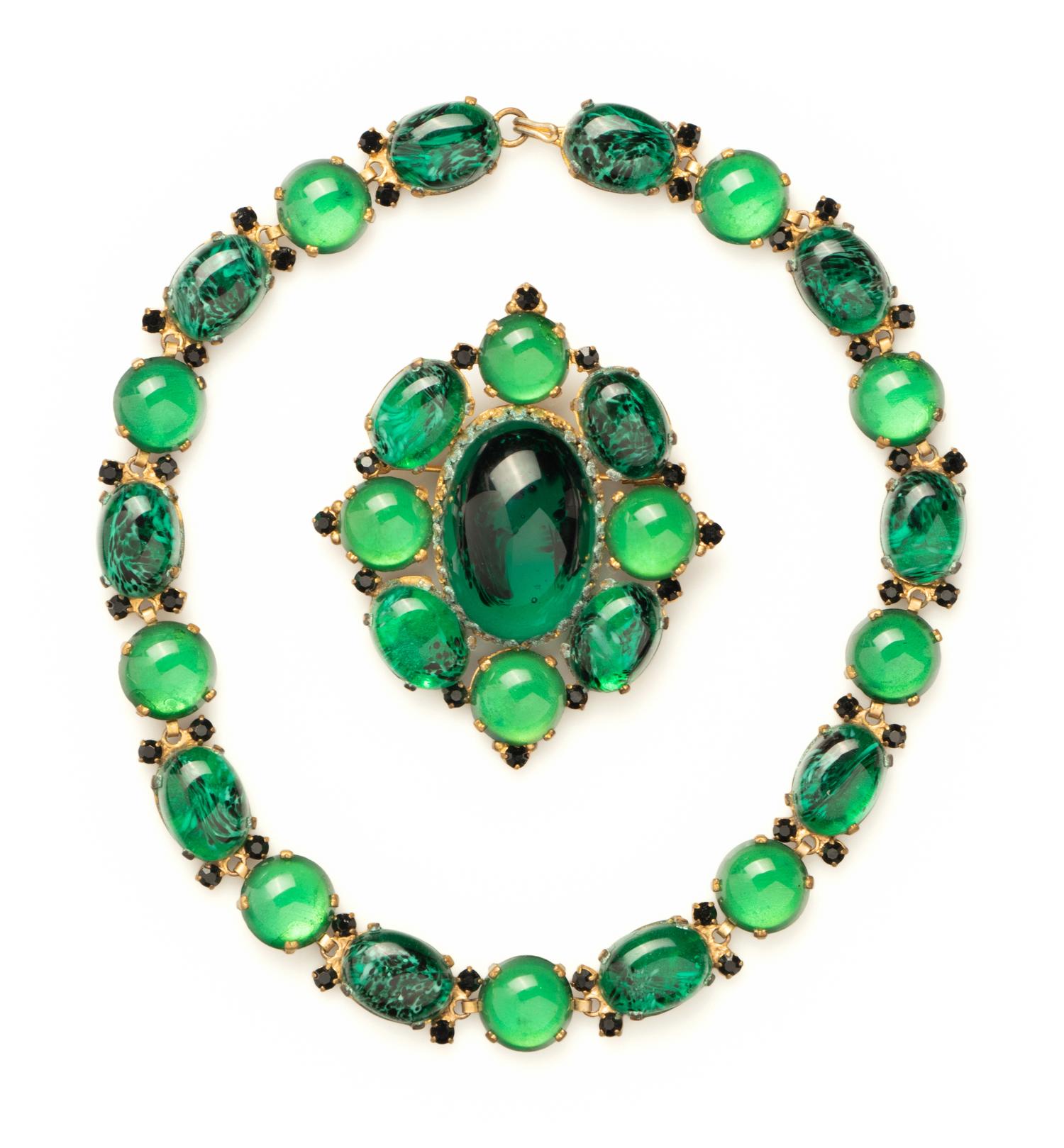 Unlabeled Necklace and Pendant, Attributed to Dior