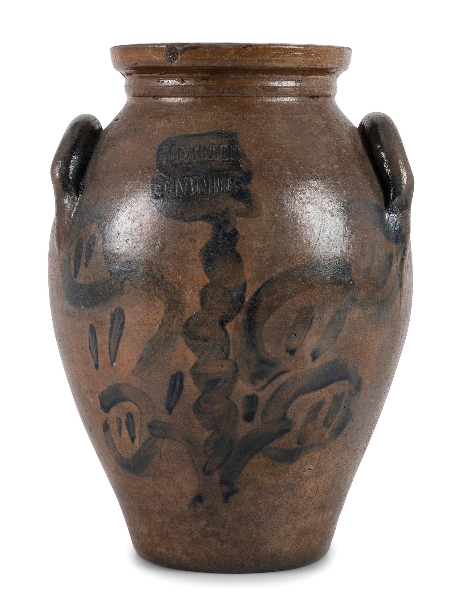 An Ohio Cobalt Decorated Stoneware Crock