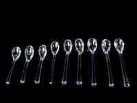 A Group of Nine Baccarat Glass Condiment Spoons