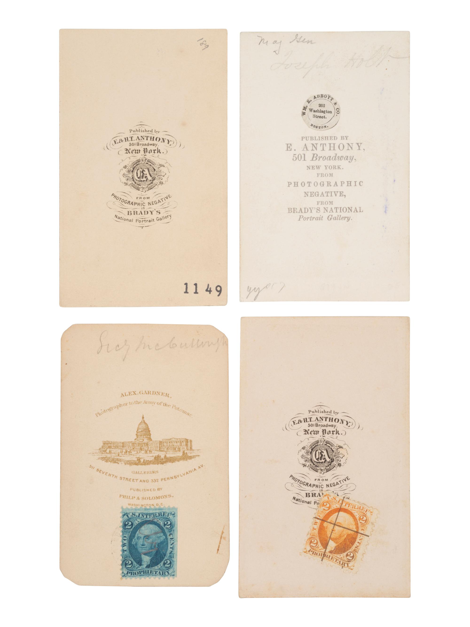 [CIVIL WAR]. 9 CDVs ft. members of Lincoln's cabinet & other politicians, incl. CHASE, WELLS, etc.