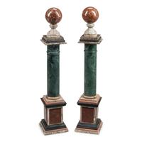 A Pair of Italian Grand Tour Style Marble Column Ornaments
