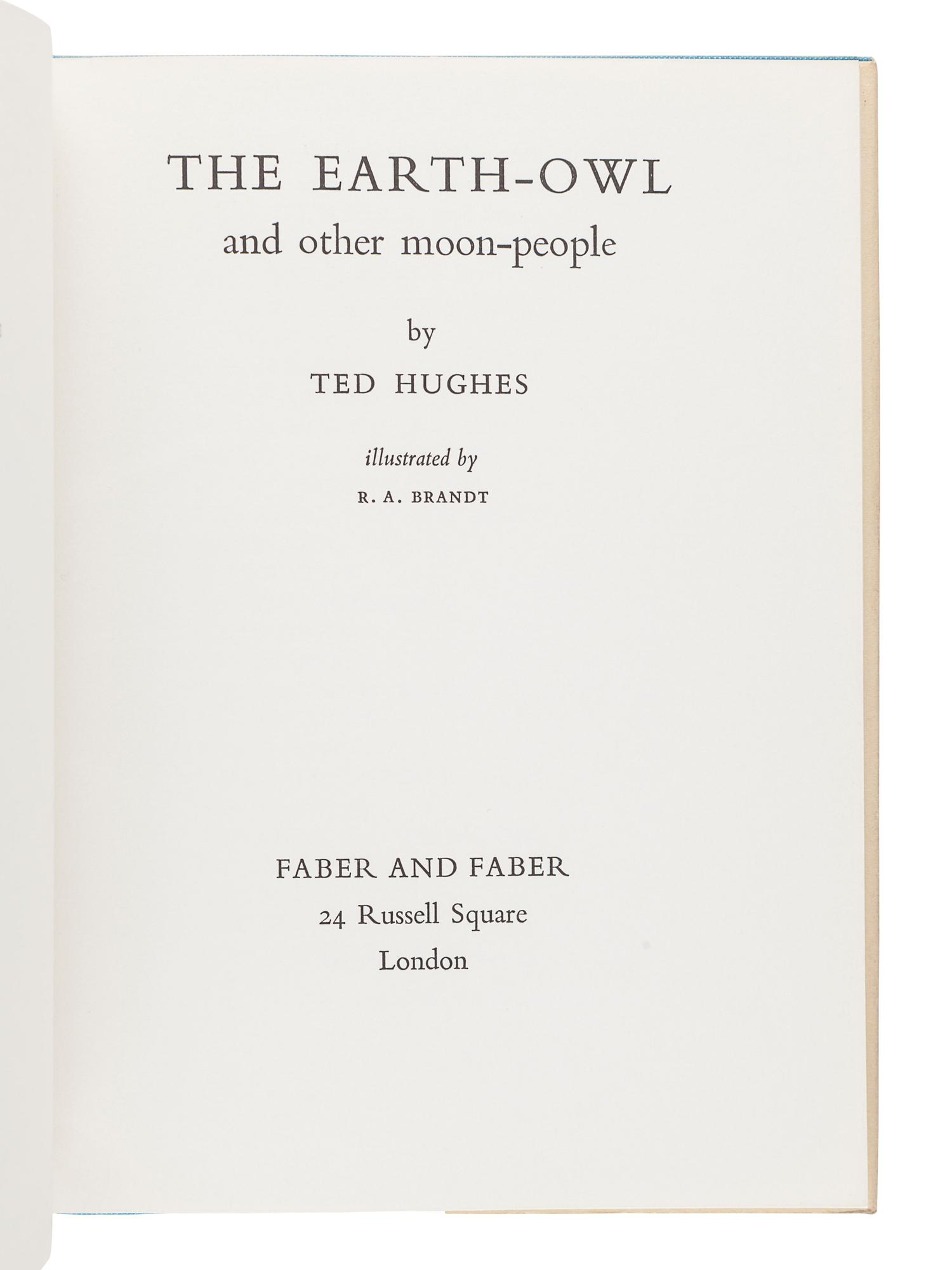 HUGHES, Ted (1930-1998). A group of 4 works by Hughes, comprising: