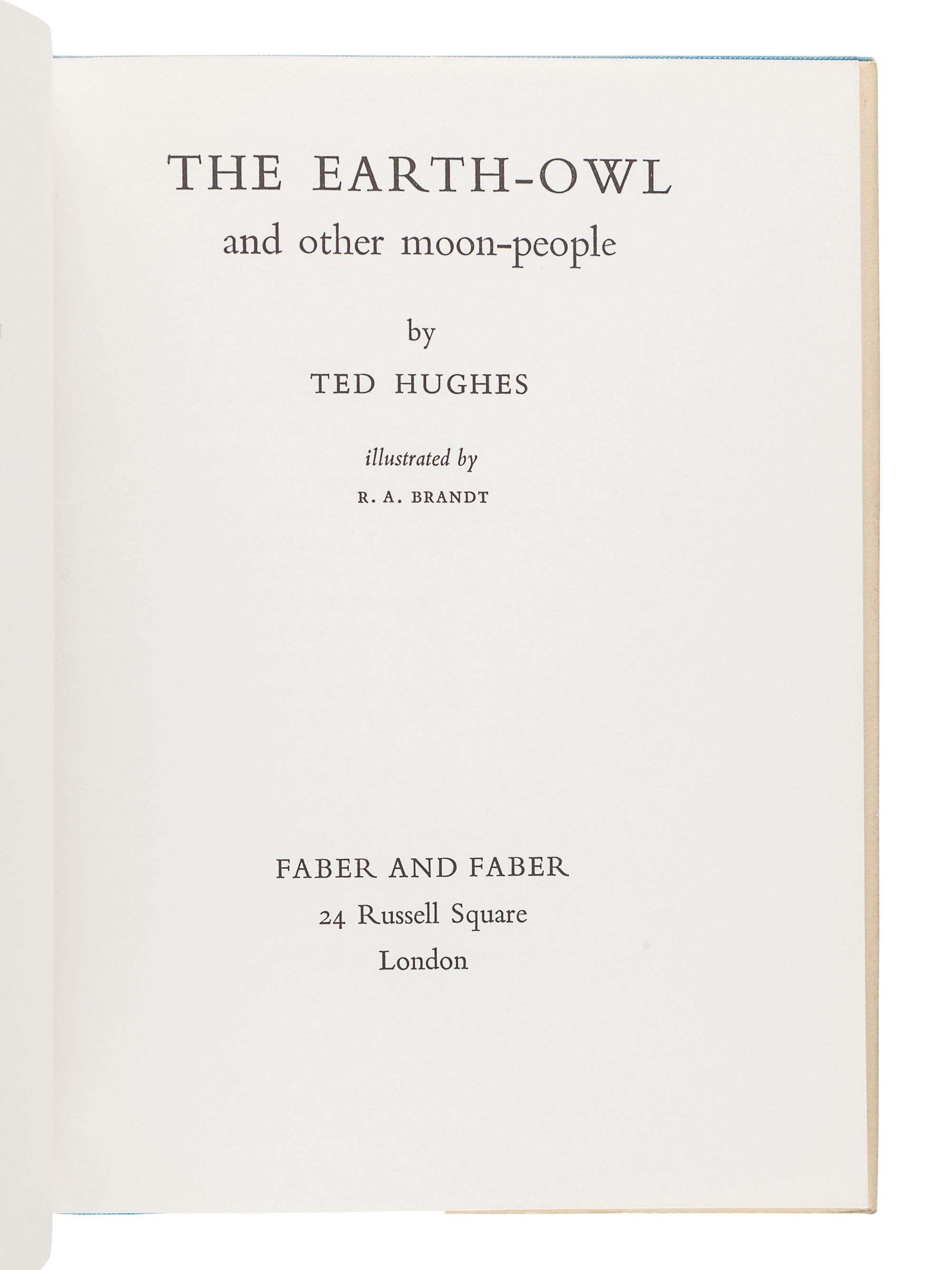 HUGHES, Ted (1930-1998). A group of 4 works by Hughes, comprising: