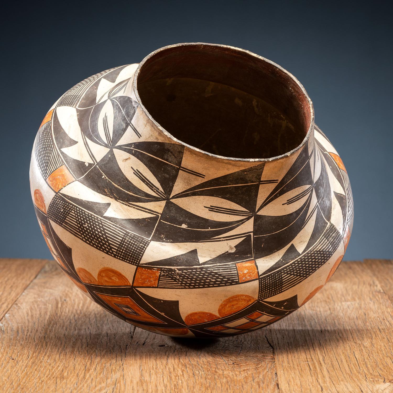 Acoma Polychrome Pottery Olla