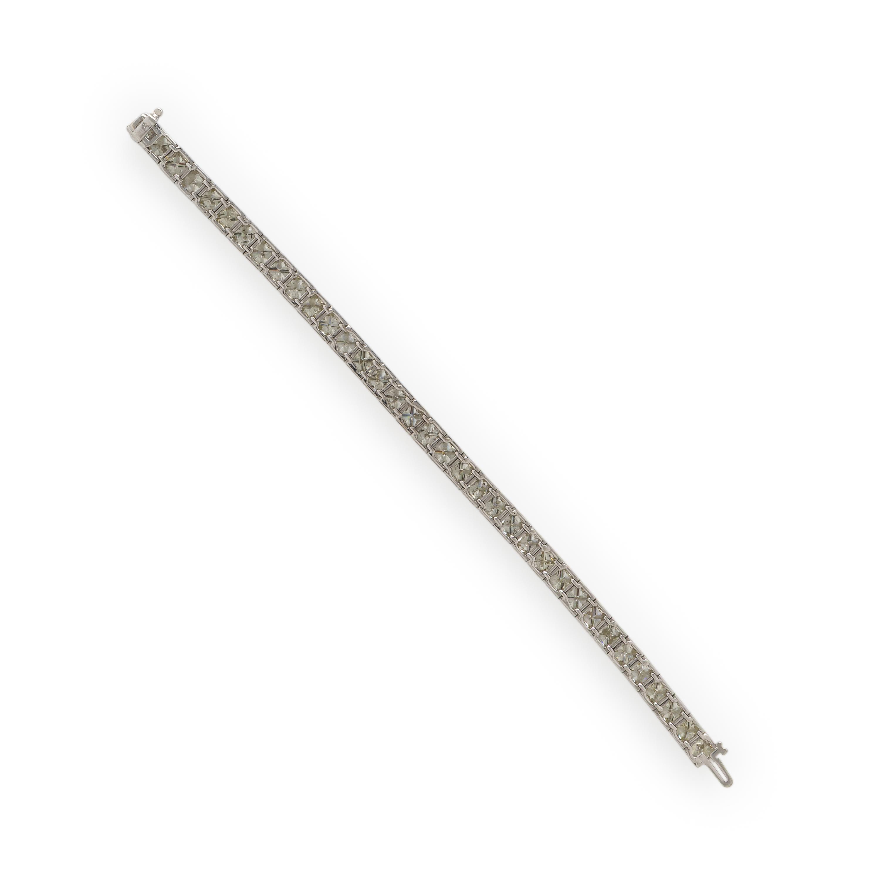 Diamond and White Gold Line Bracelet