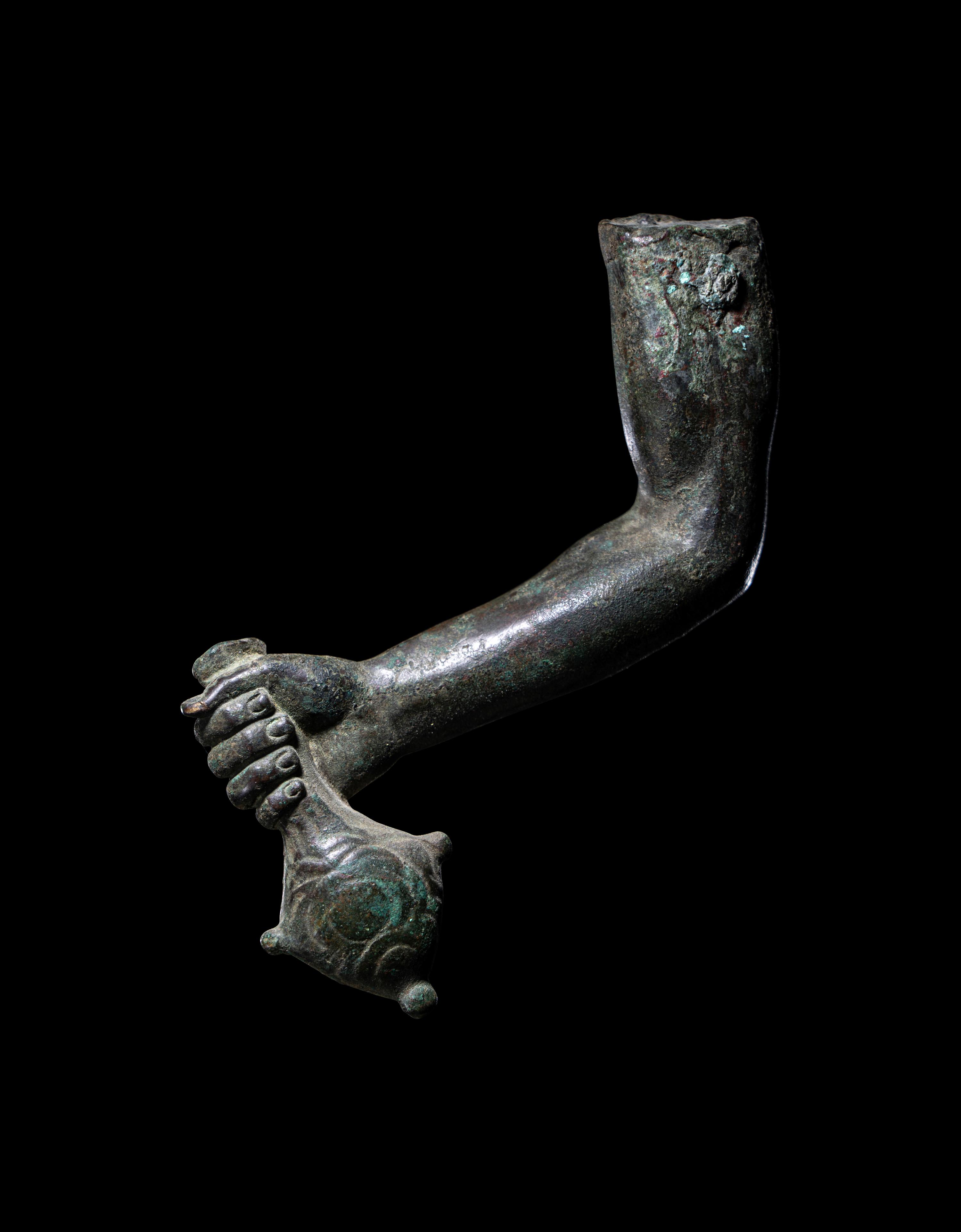 A Hellenistic or Roman Bronze Right Arm of Hermes