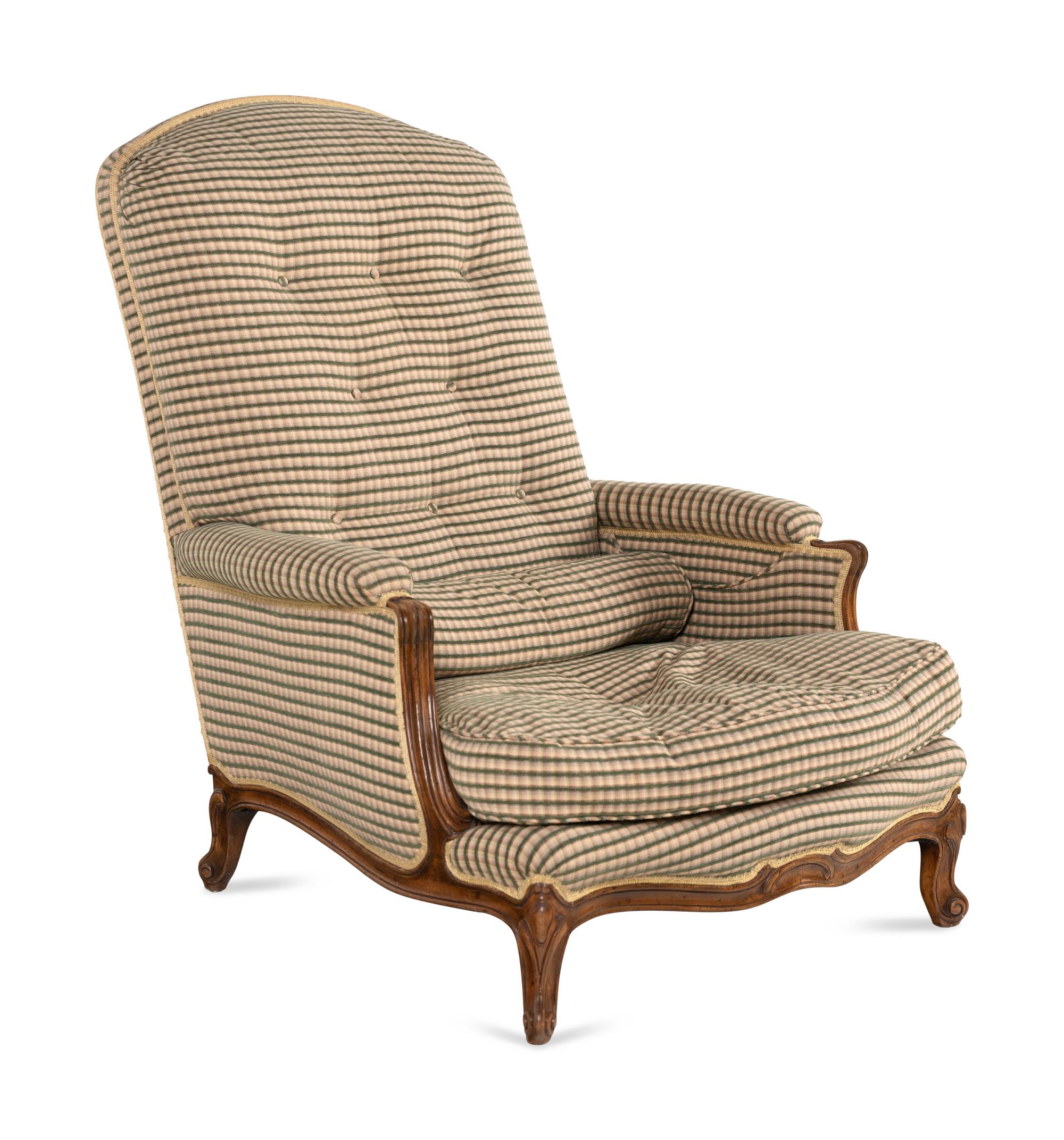 A Louis XV Walnut Barroux Bergere