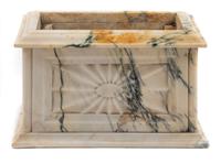 An Italian Marble Jardiniere Height 6 3/4 x width 11 3/8 x depth 7 1/8 inches. — 19TH CENTURY