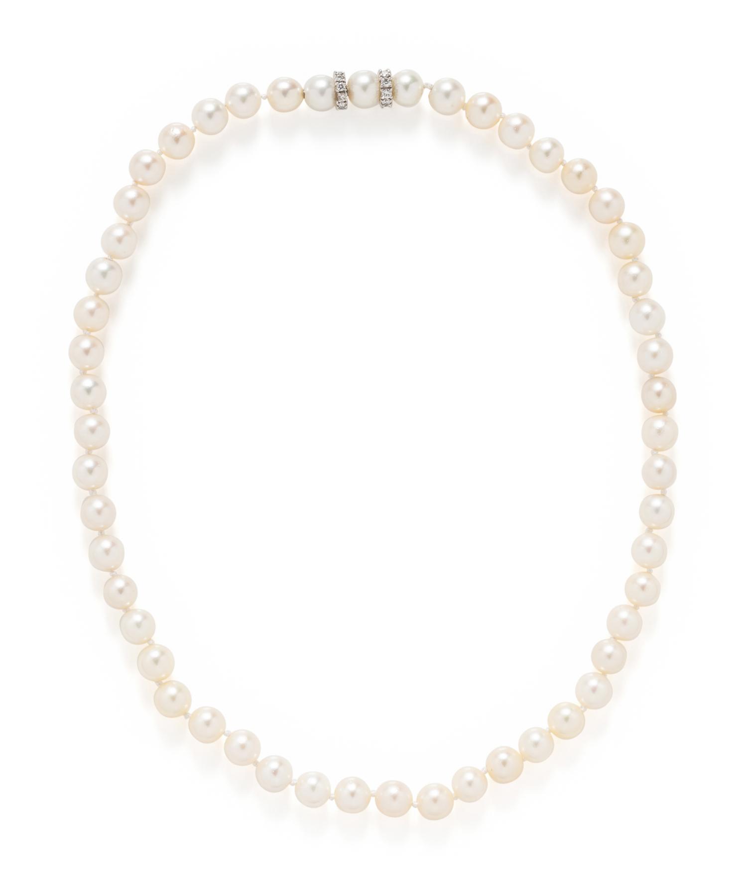COLLECTION OF CONVERTIBLE CULTURED PEARL AND DIAMOND NECKLACES
