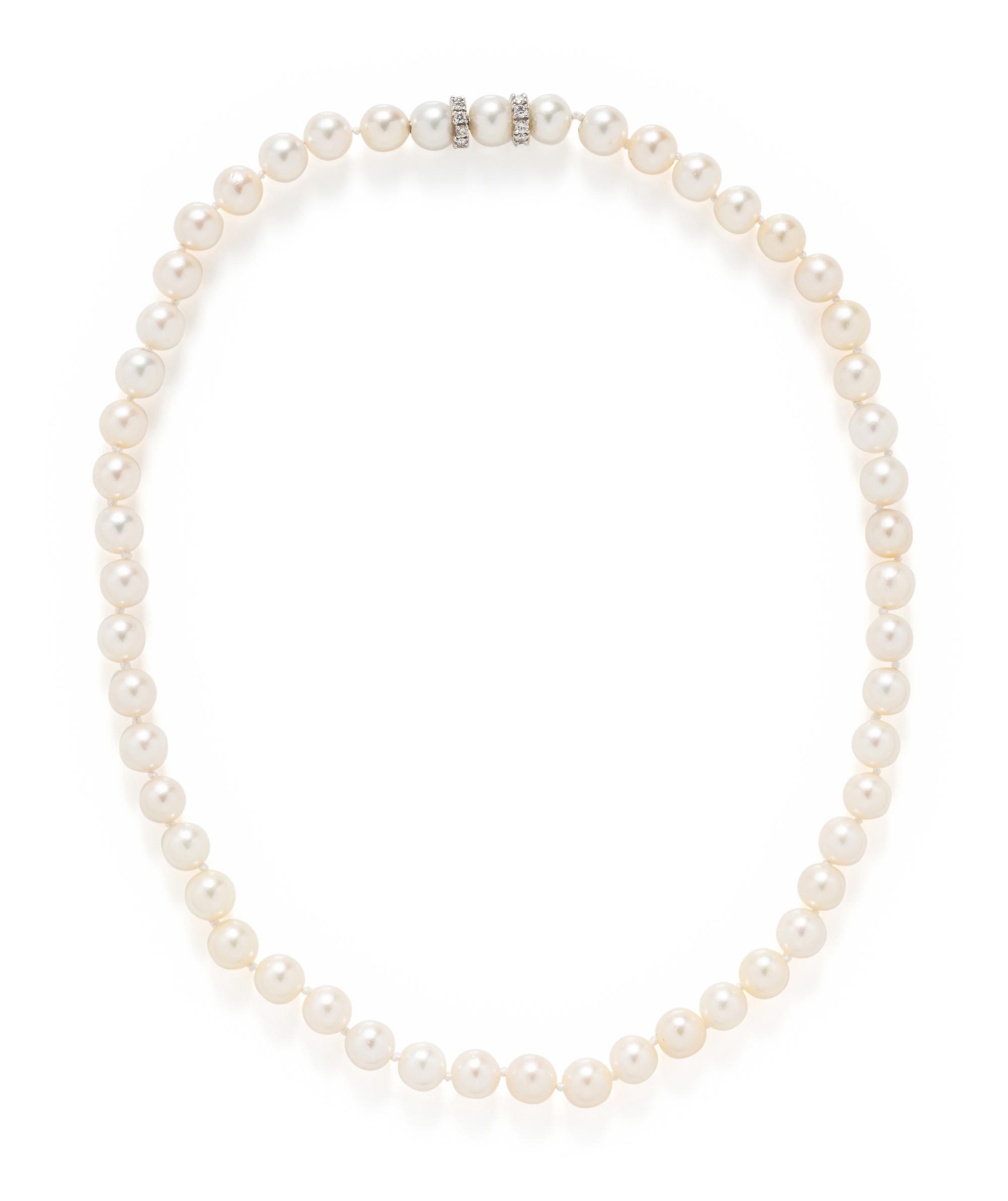 COLLECTION OF CONVERTIBLE CULTURED PEARL AND DIAMOND NECKLACES
